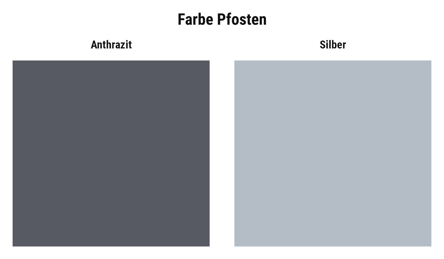 Farbauswahl für die Alupfosten der WPC Sichtschutzelemente Emden: Anthrazit oder Silber