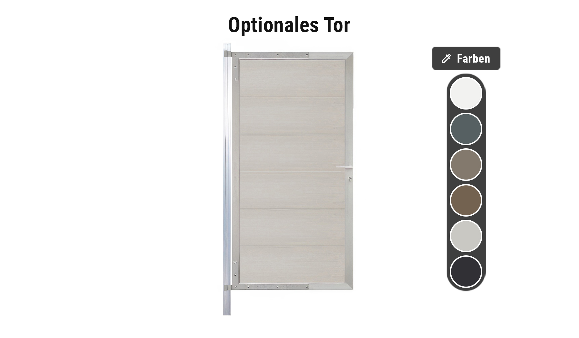 WPC Zaun Komplettset optionales Tor aus WPC mit Zubehör und Aluminium Rahmen