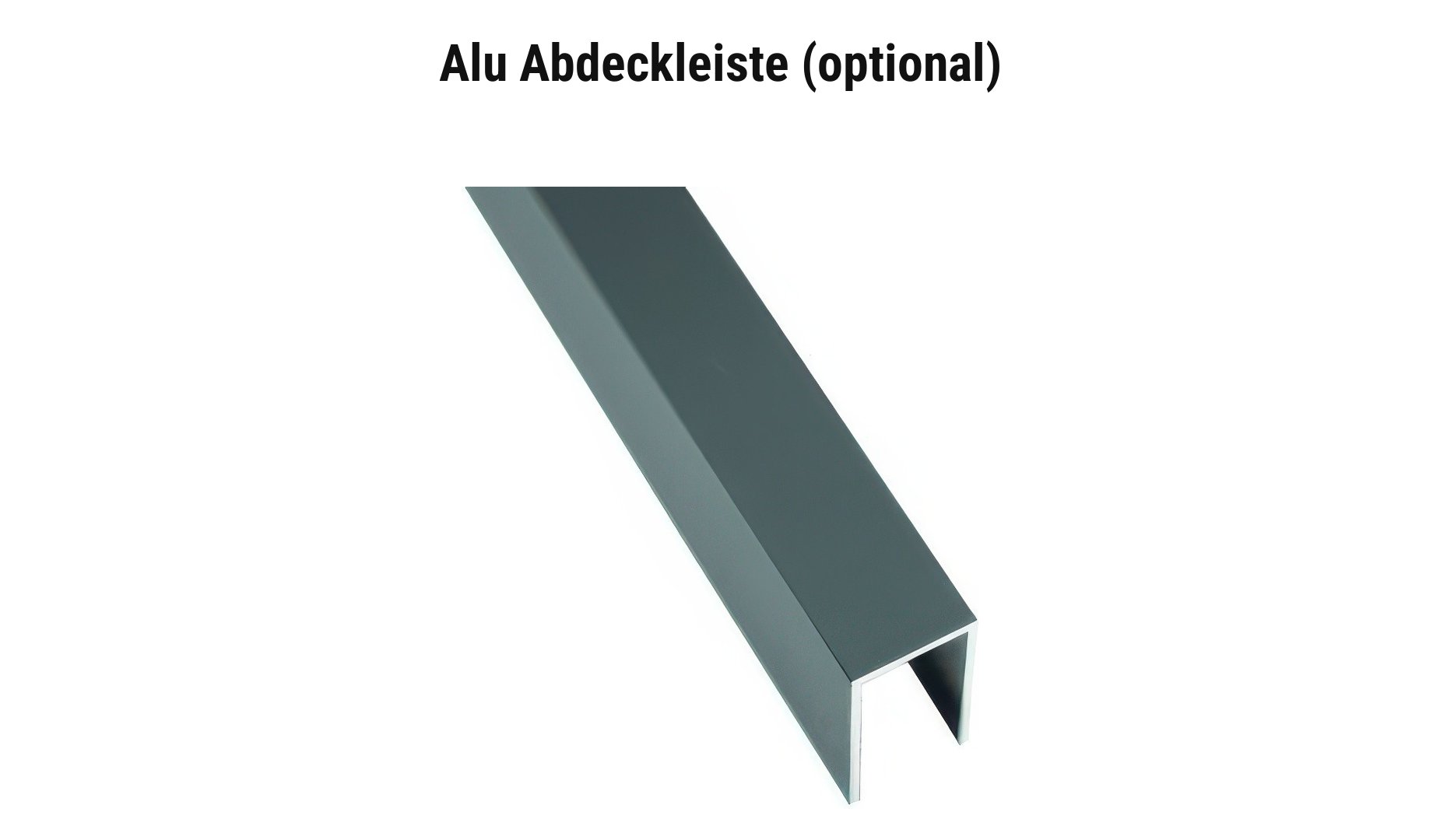 Alu Abdeckleiste 176 x 2,5 x 4 cm für das WPC Zaunsystem Flensburg in Anthrazit