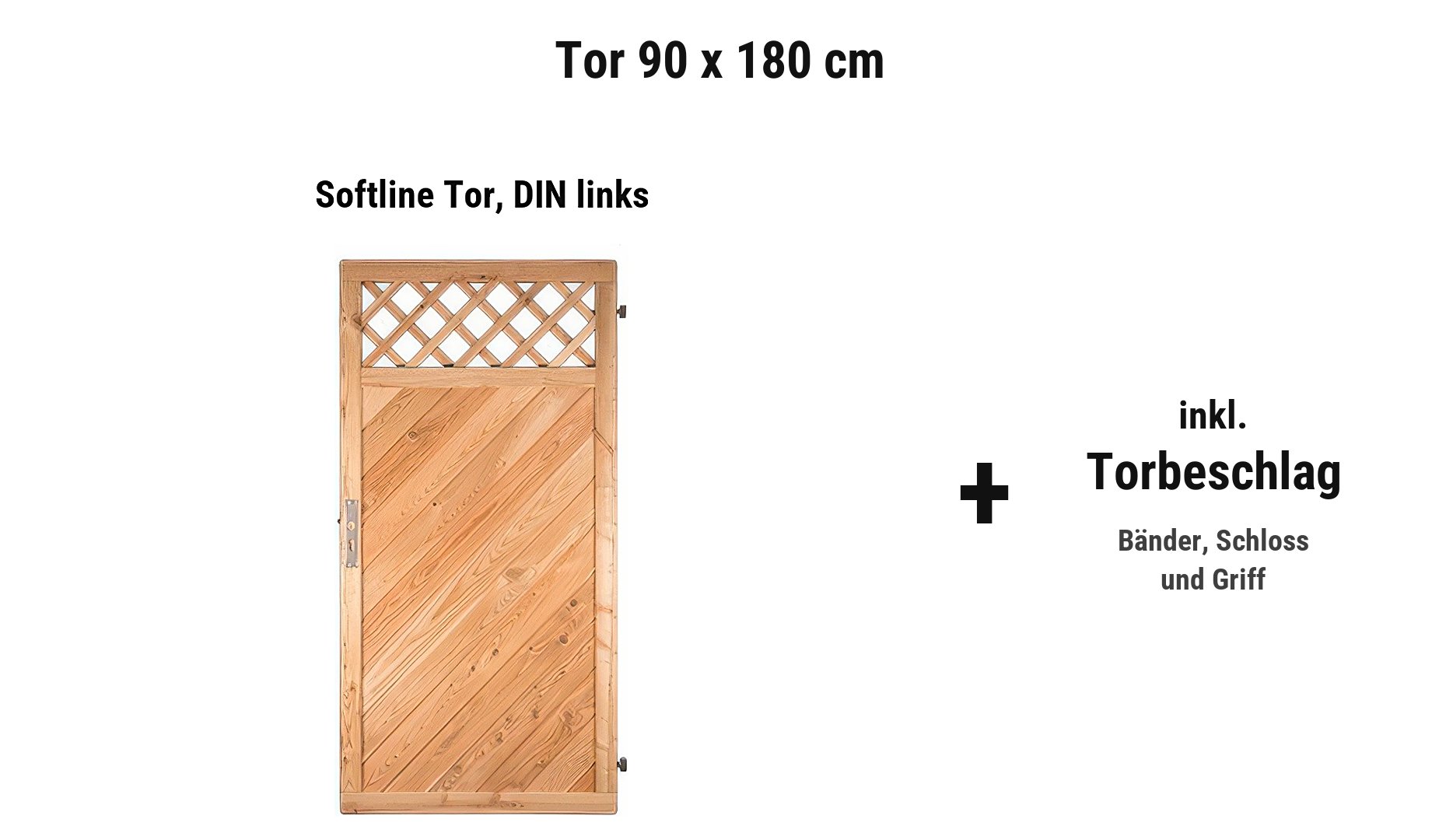 Tor Zaunelemente Softline 90 x 180 cm inkl. Torpfosten