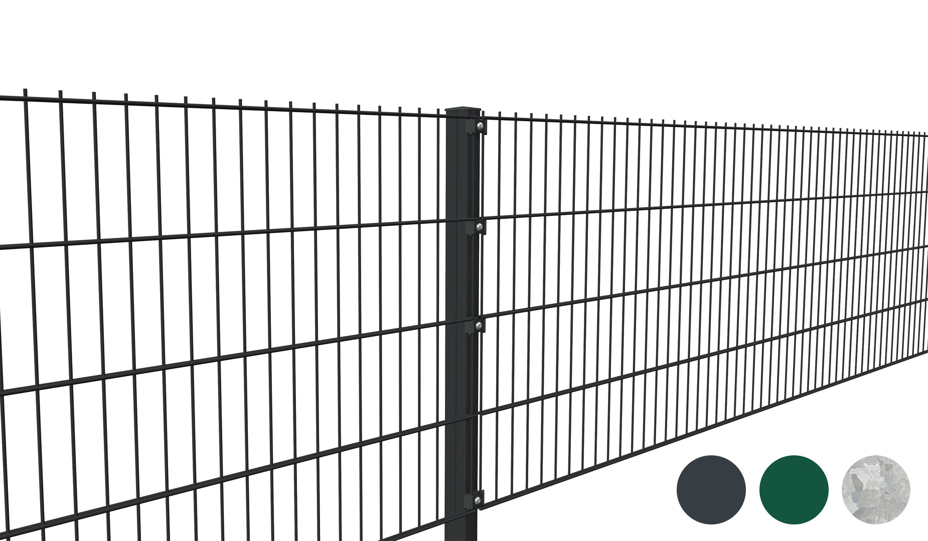 6/5/6 Doppelstabmattenzaun Komplettset Eco