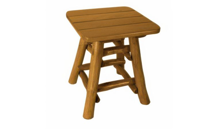 Holz-Hocker aus massiven Holz in Vollrund-Holz-Optik!