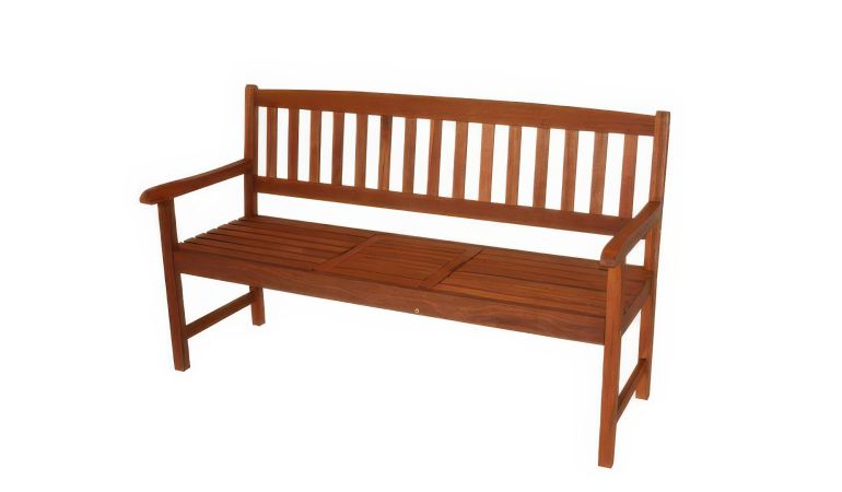 3-Sitzer Gartenbank mit eingeklappten Tisch.