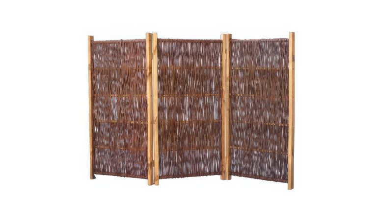 ge/ölt als Sichtschutz geflochten aus Weidenruten//Weide MEIN GARTEN VERSAND Steck-Paravent Weide mit Steckpf/ähle im Ma/ß 56 x 130 auf 156 cm Breite x H/öhe