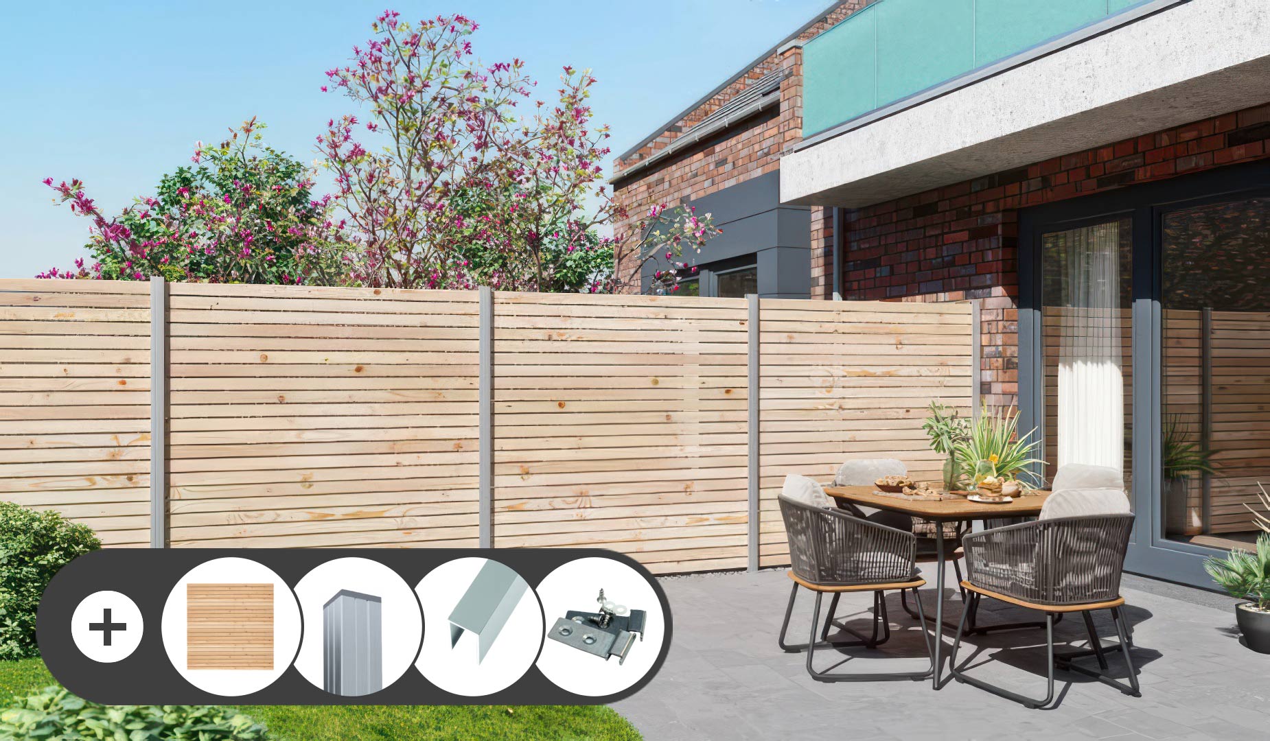 Rhombus Steckzaun Komplettset Livo