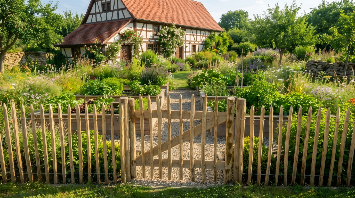 Staketenzauntor Haselnuss