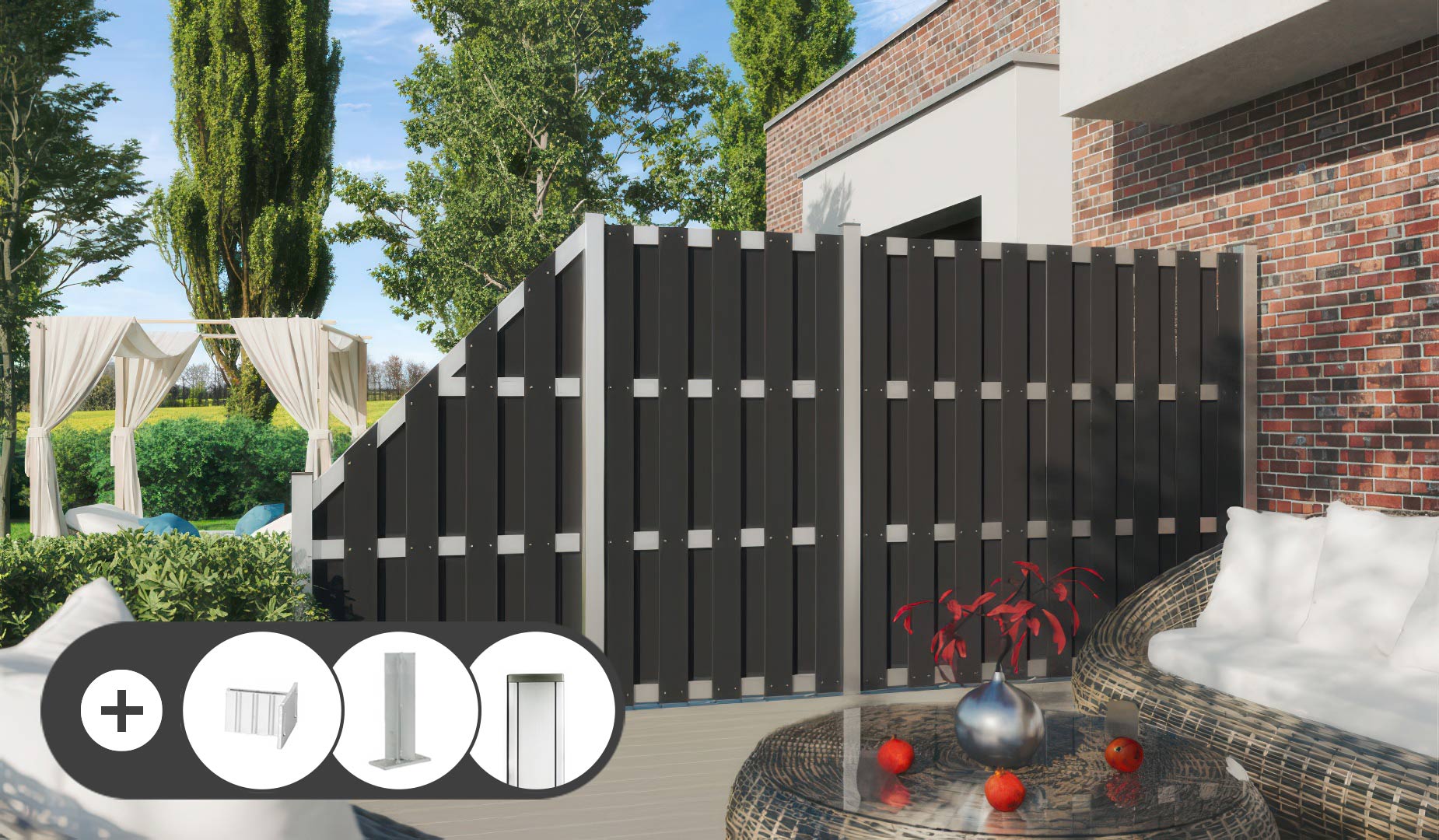 WPC Zäune Grevesmühlen Komplettset